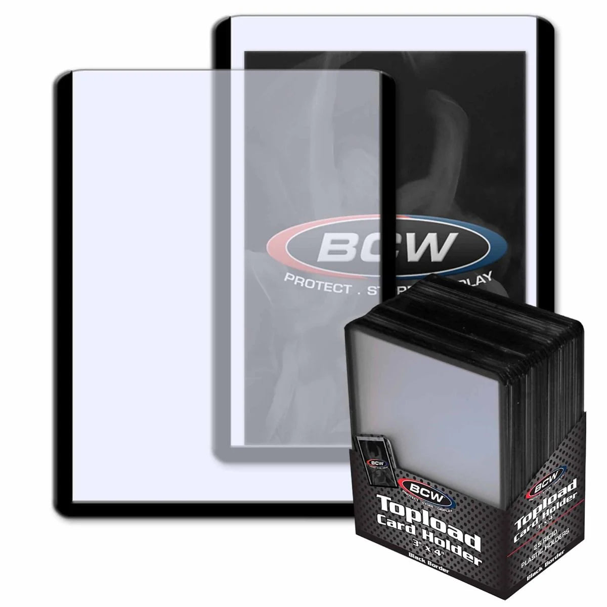 BCW 3x4 Topload Card Holder - Black Border (25 Holders)