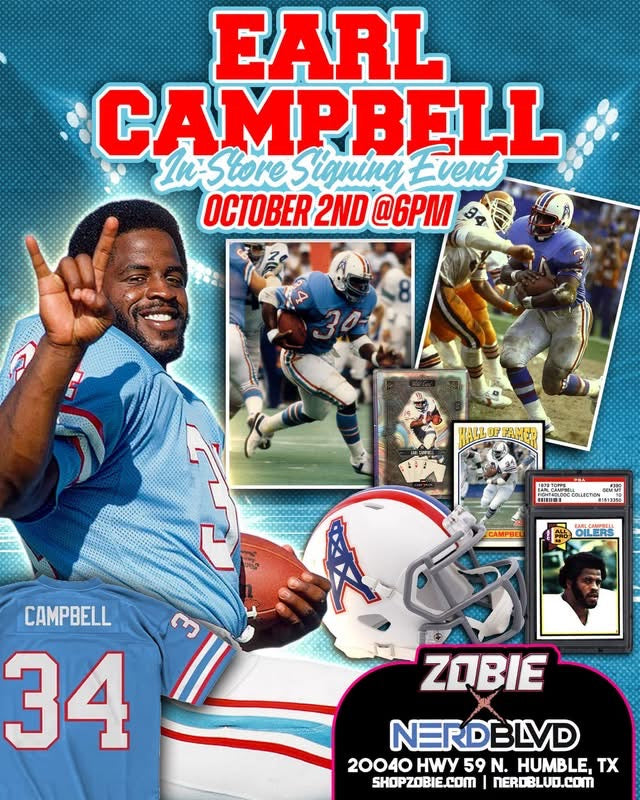 Earl Campbell Autograph Signing 10/2/2026