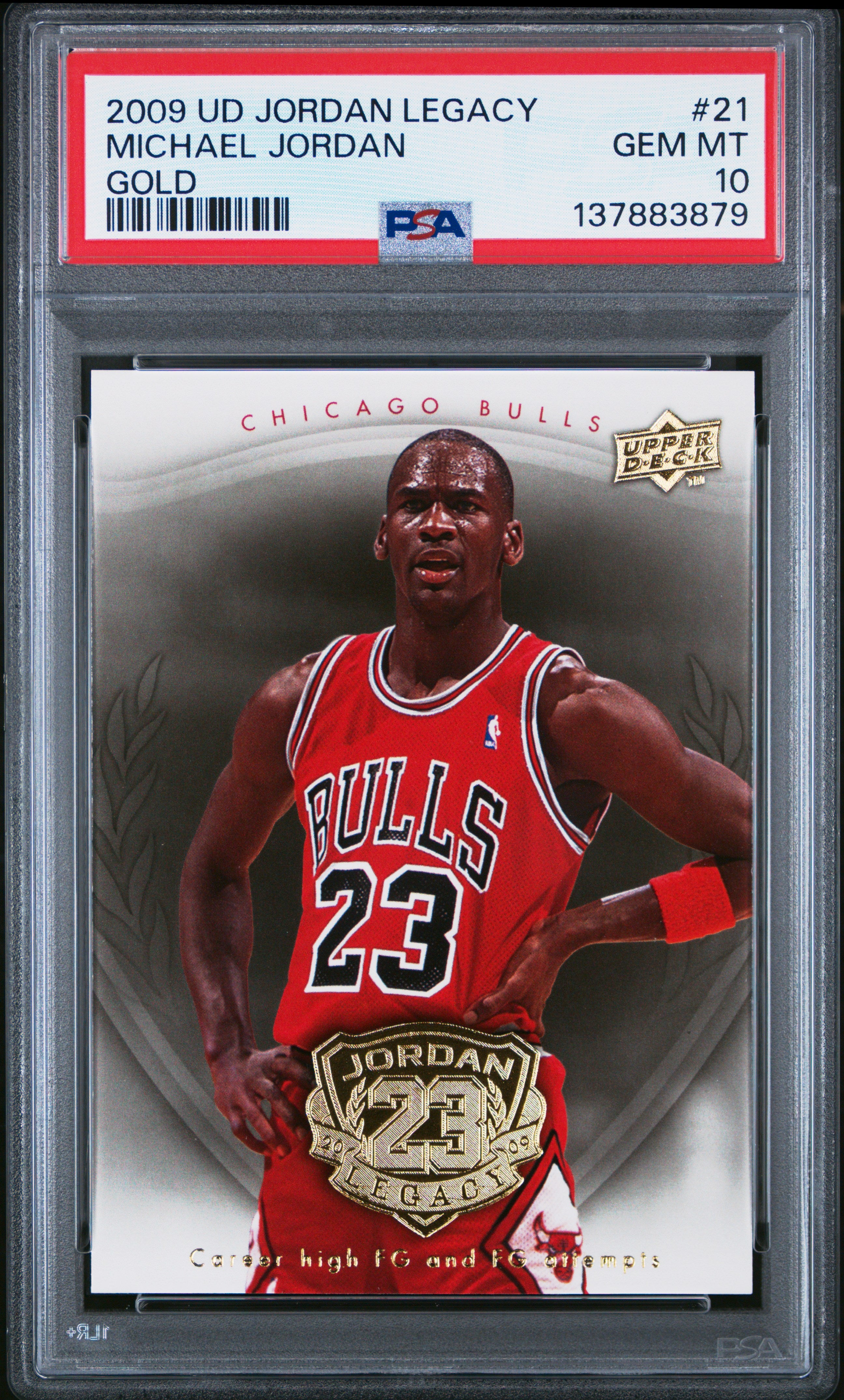 2009 UPPER DECK JORDAN LEGACY GOLD #21 MICHAEL JORDAN GOLD PSA 10