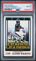 2025 PANINI SCORE LEAGUE LEADERS #3 SAQUON BARKLEY GOLD PSA 8