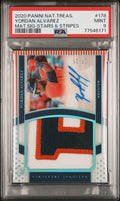 2020 PANINI NATIONAL TREASURES #178 YORDAN ALVAREZ MAT.SIG-STARS & STRIPES PSA 9