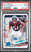 2023 PANINI DONRUSS #342 WILL ANDERSON JR. AUTOGRAPH PSA 9