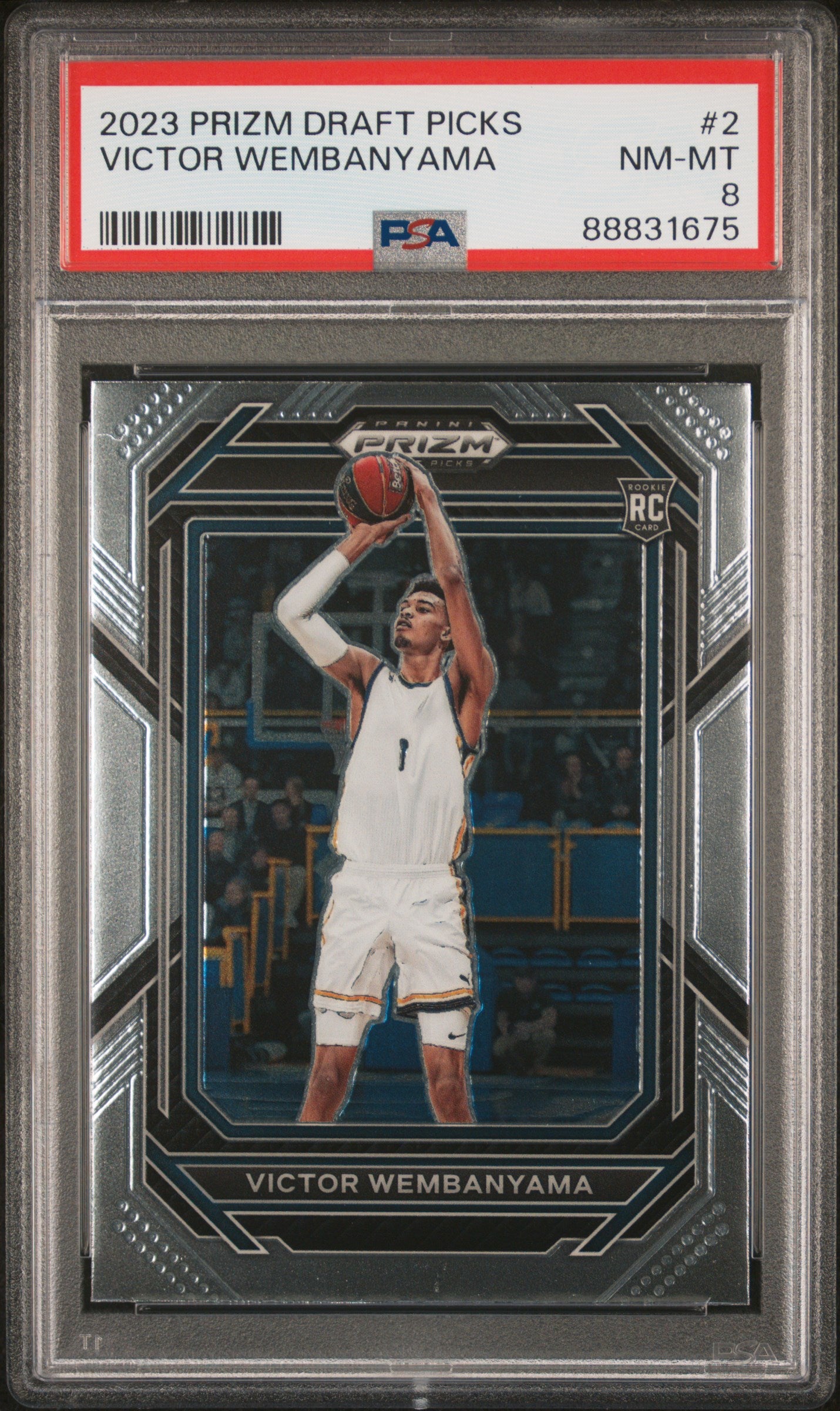 2023 PANINI PRIZM DRAFT PICKS #2 VICTOR WEMBANYAMA PSA 8