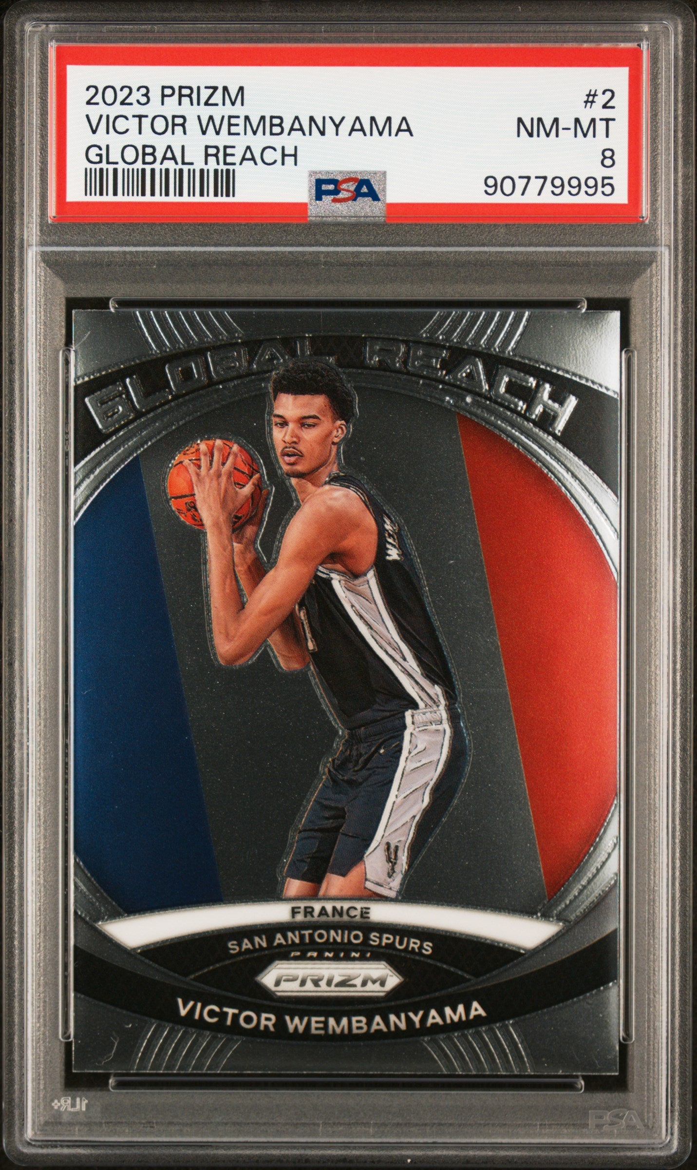 2023 PANINI PRIZM GLOBAL REACH #2 VICTOR WEMBANYAMA PSA 8