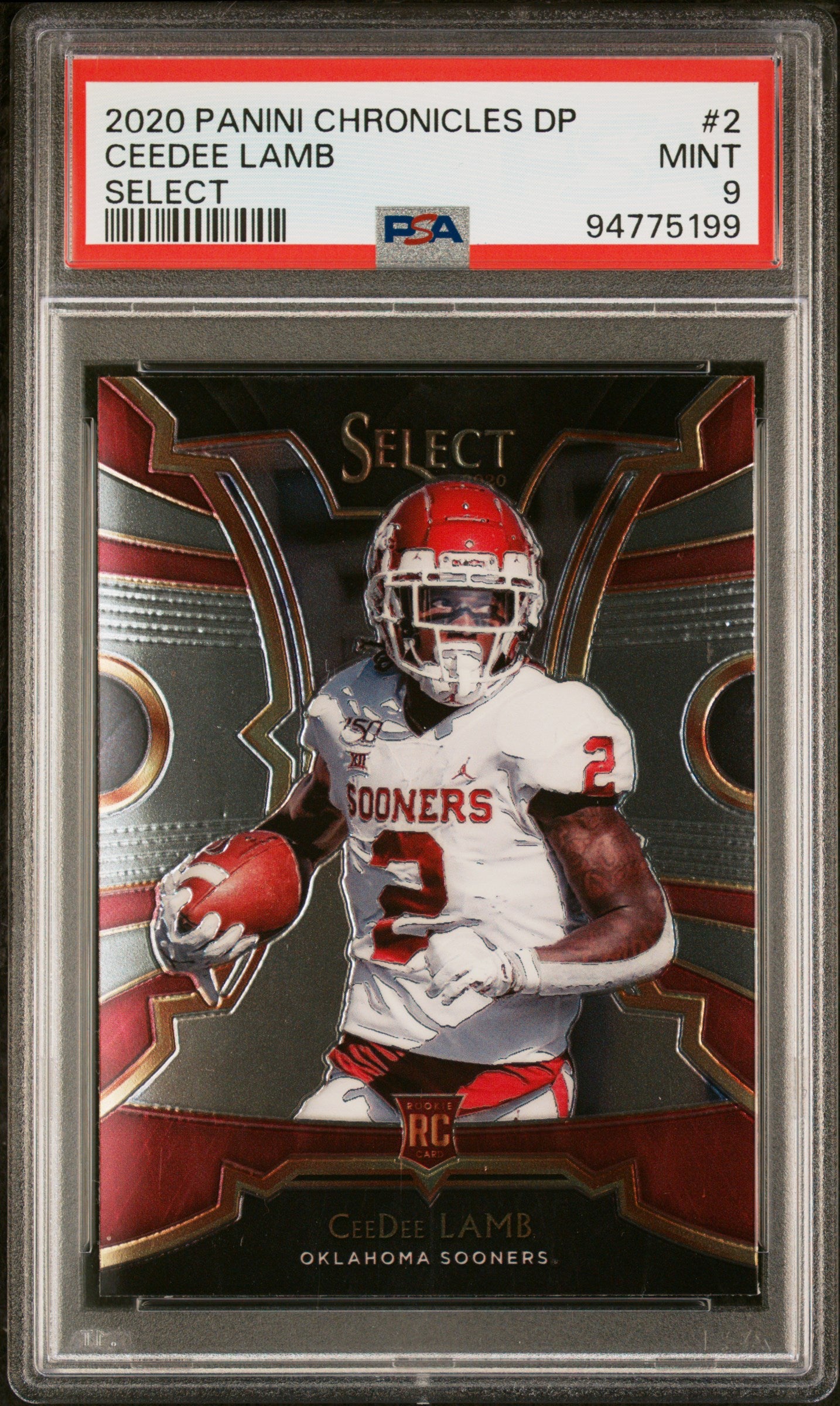 2020 PANINI CHRONICLES DRAFT PICKS SELECT #2 CEEDEE LAMB SELECT PSA 9