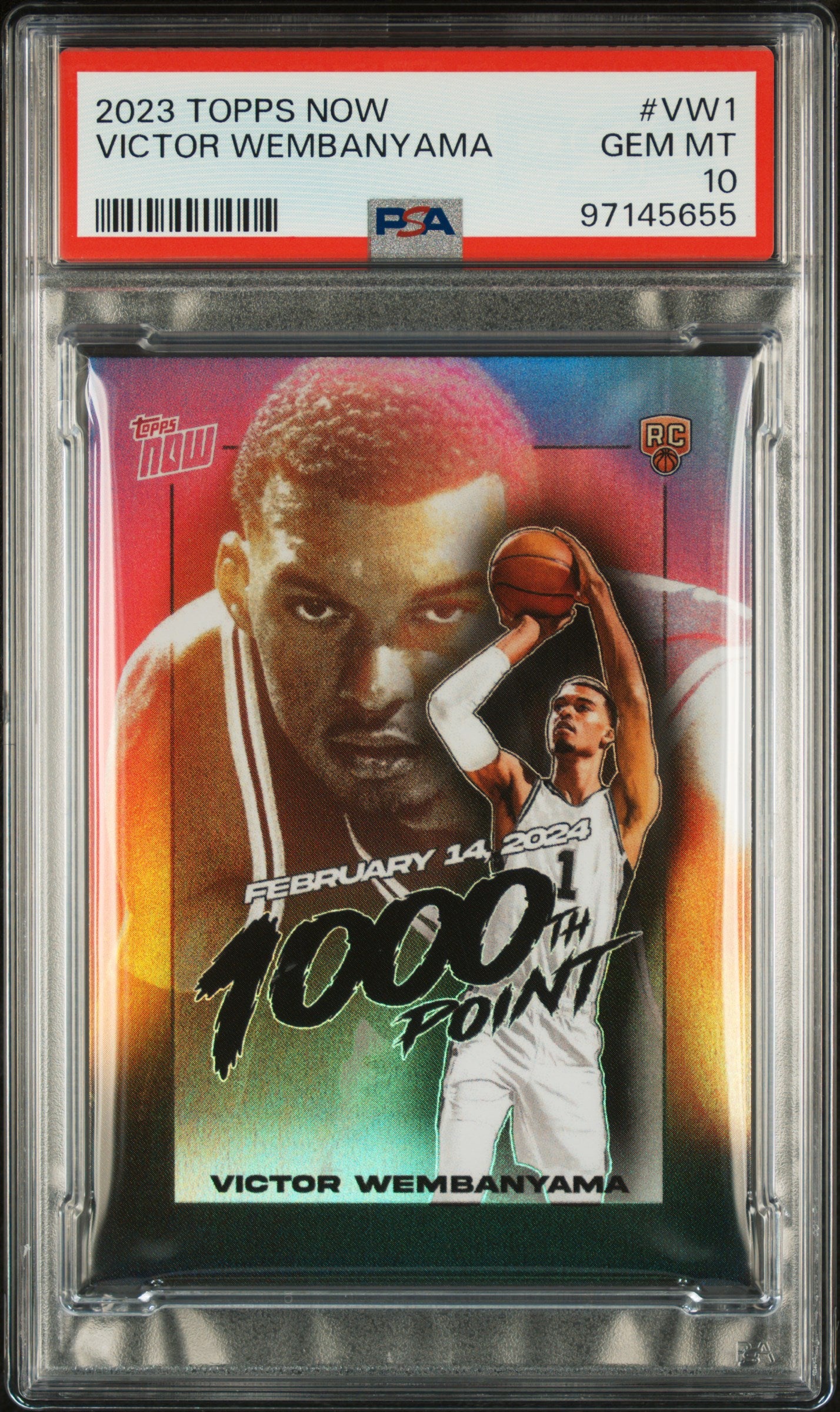 2023 TOPPS NOW #VW1 VICTOR WEMBANYAMA PSA 10