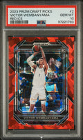 2023 PANINI PRIZM DRAFT PICKS #2 VICTOR WEMBANYAMA RED ICE PSA 10