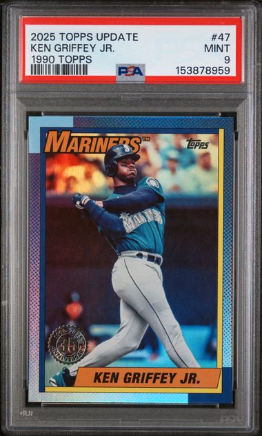 2025 TOPPS UPDATE 1990 TOPPS BASEBALL #47 KEN GRIFFEY JR. PSA 9