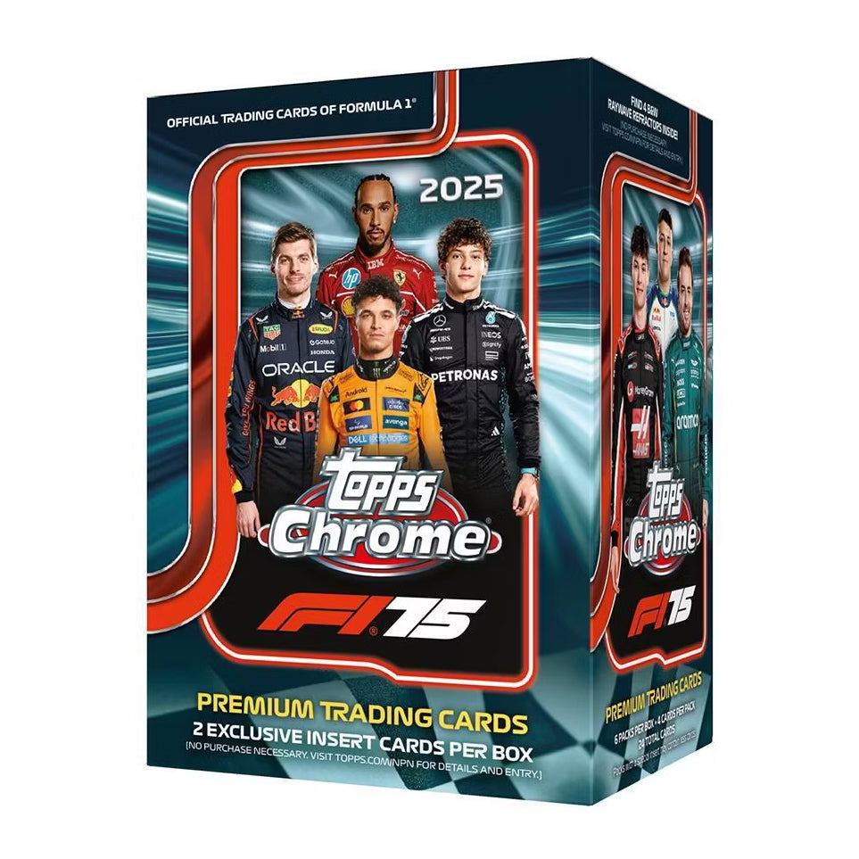 2025 Topps Chrome Formula 1 Premium Trading Card Value Box (6 Packs)