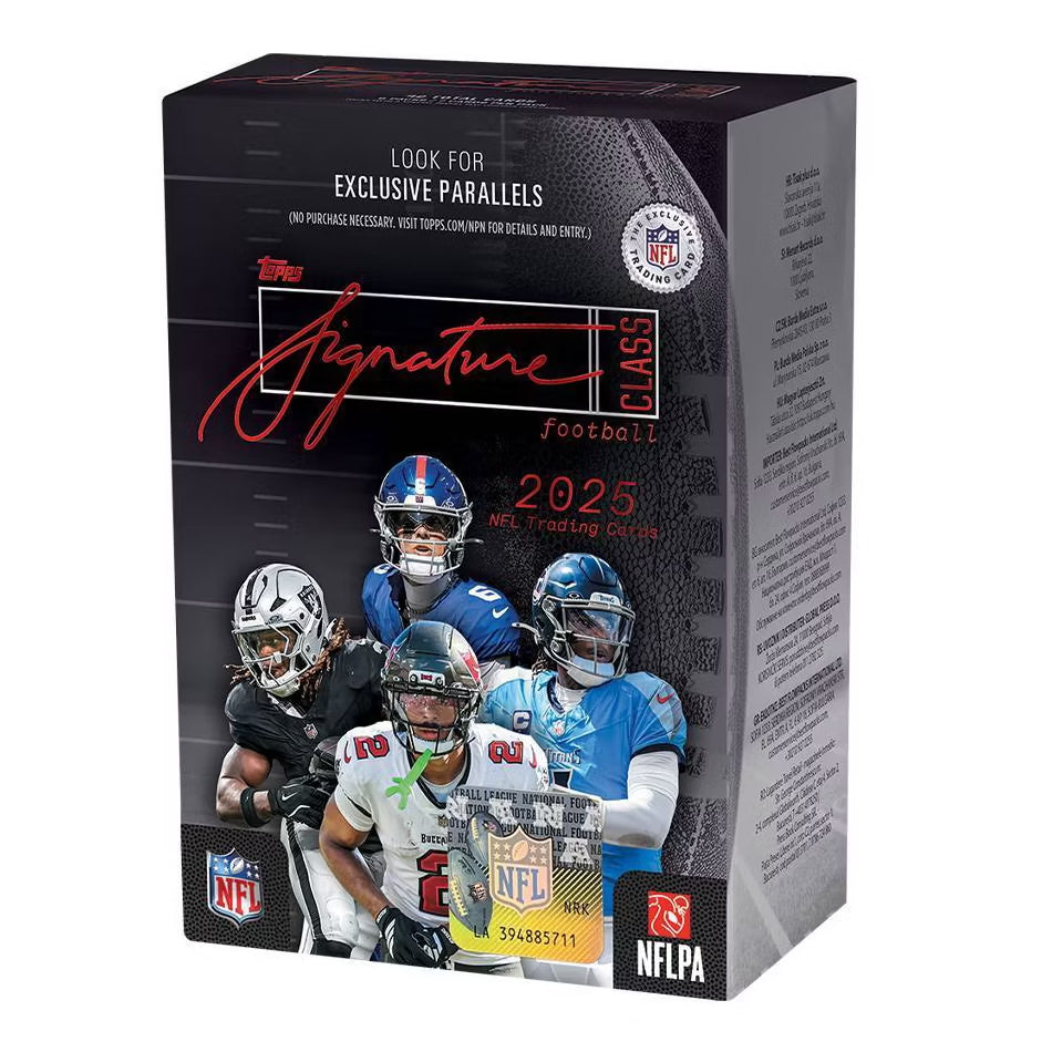 2025 Topps NFL Signature Class Football Trading Card Value Box (6 Packs)