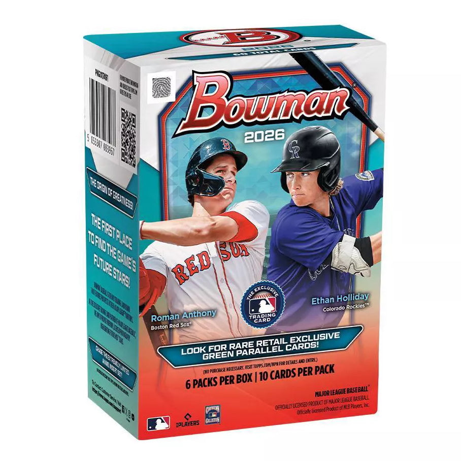 2026 MLB Topps Bowman Baseball Trading Card Value Box (6 Packs)