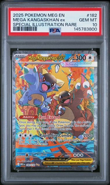2025 POKEMON MEG EN-MEGA EVOLUTION #182 MEGA KANGASKHAN ex SPECIAL ILLUSTRATION RARE PSA 10