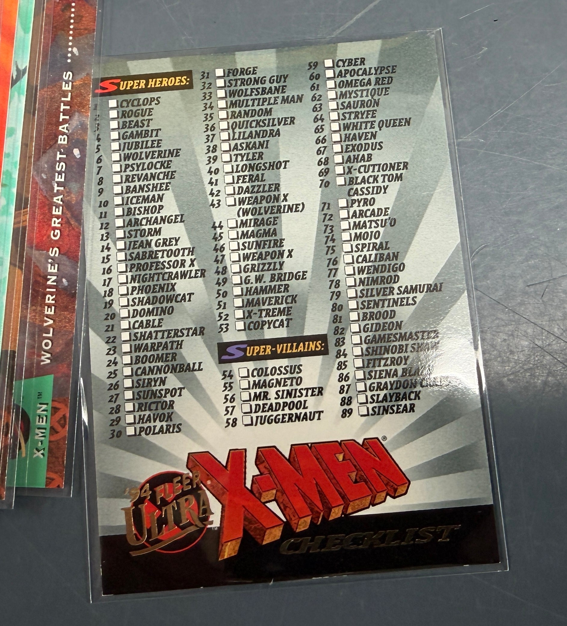 1994 Fleer Ultra X-Men Card Set of 150 Base Cards - 1-150
