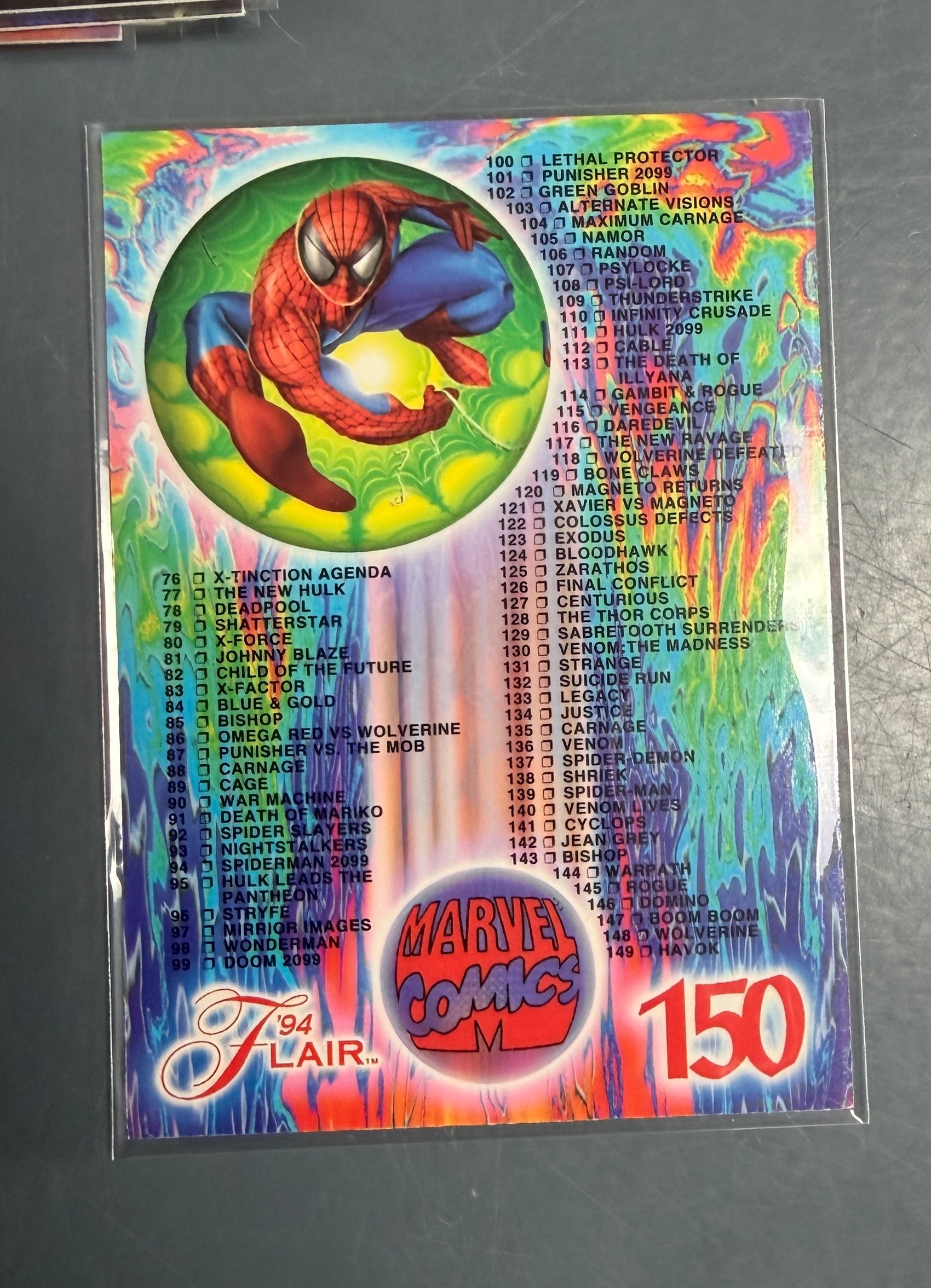 1994 Flair Marvel Universe Card Set of 150 Base Cards - Missing #6