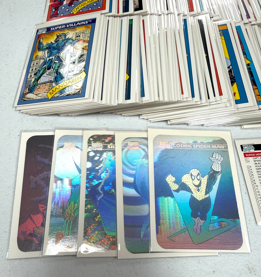 1990 Impel Marvel Comics Card Complete Set of 1-162 w/ All 5 Holograms Inserts