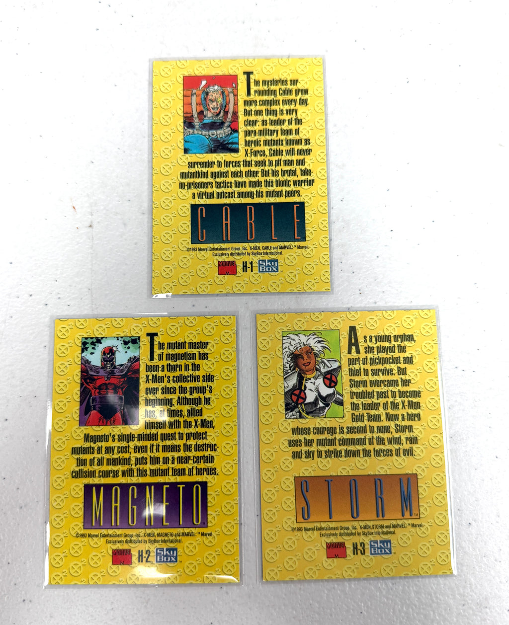 1993 X-MEN Series 2 SkyBox H-1 H-2 H-3 Hologram Inserts Set
