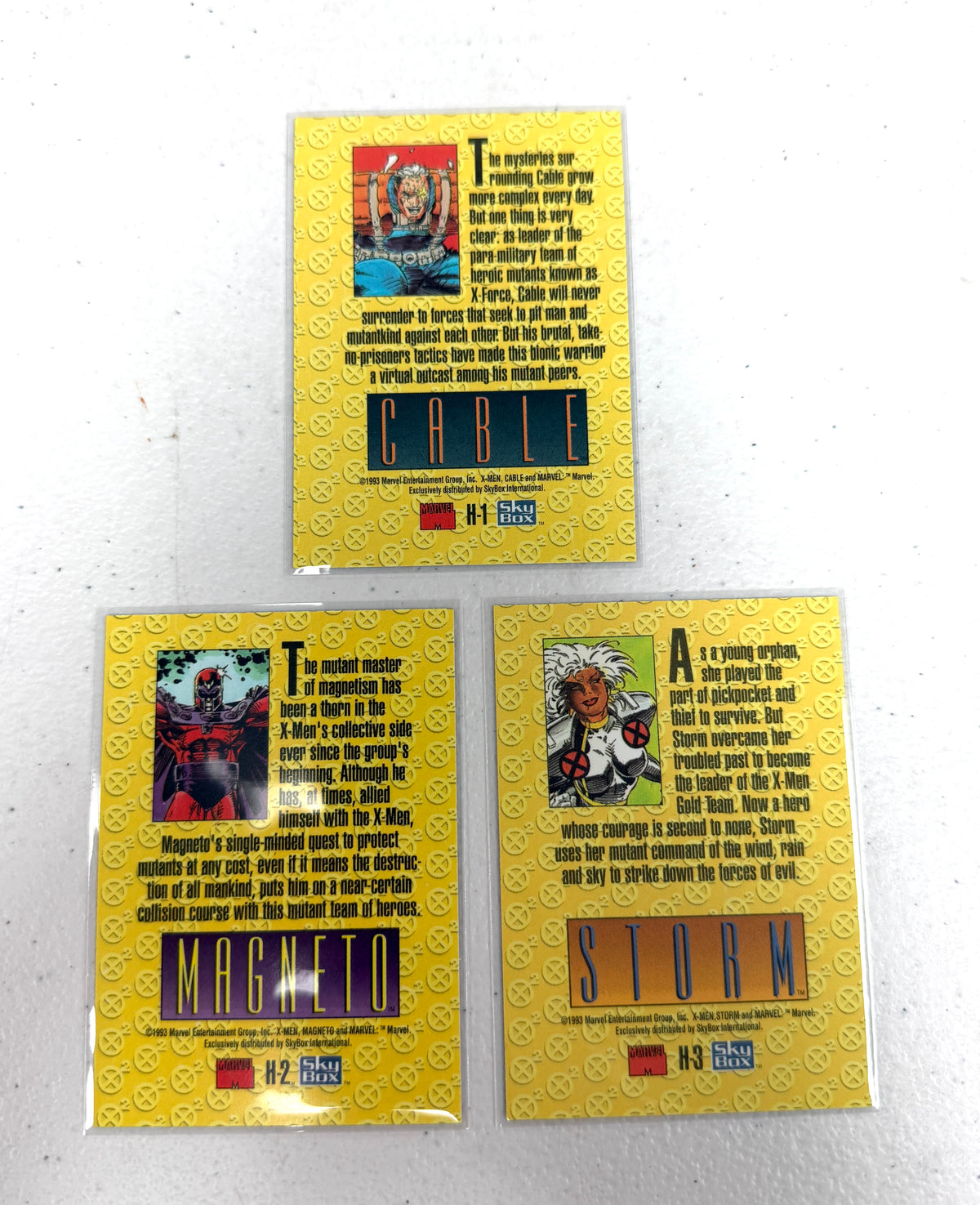 1993 X-MEN Series 2 SkyBox H-1 H-2 H-3 Hologram Inserts Set