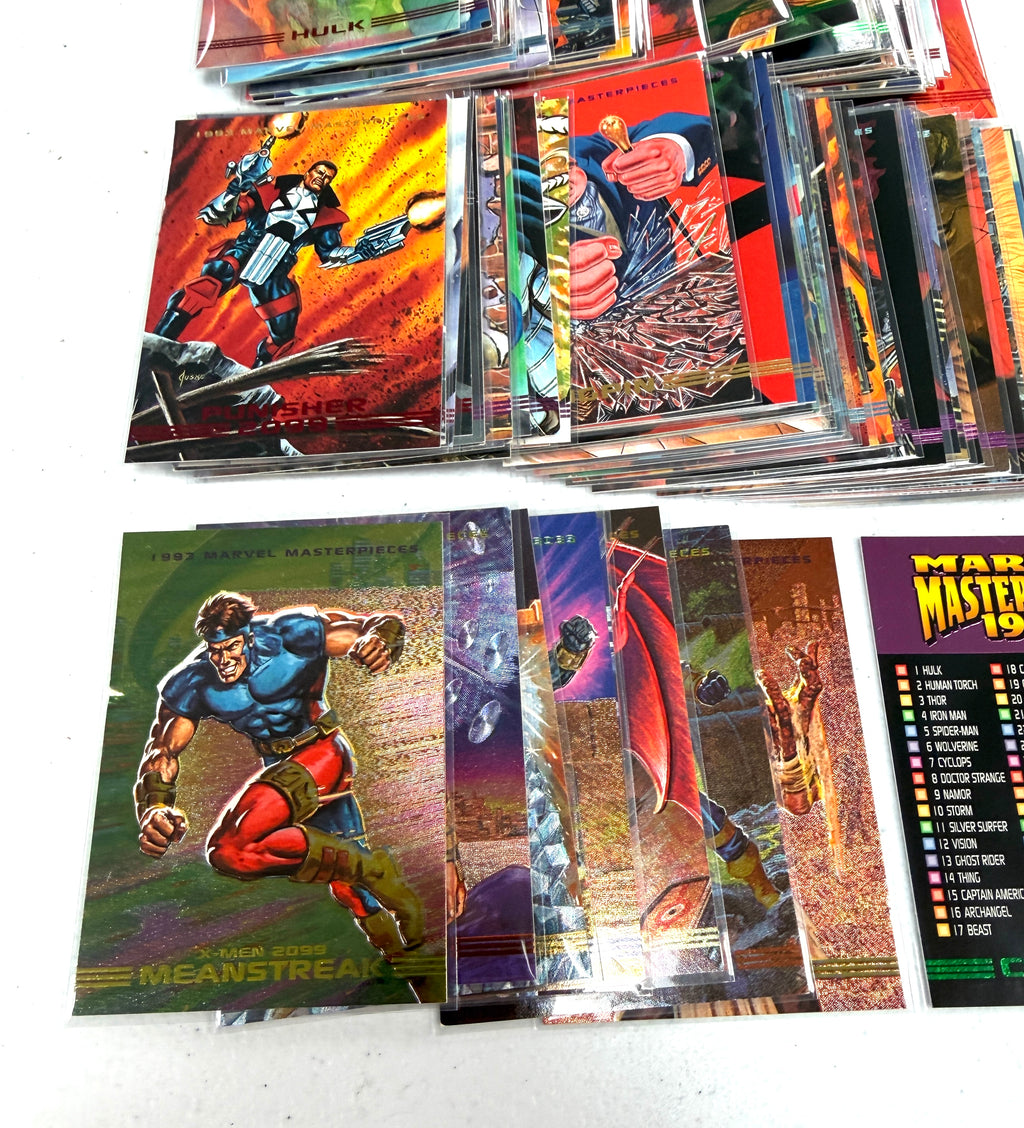 1993 Marvel Masterpieces Card Complete Set of 1-90 + X-Men 2099 8 Dyna-Etch Inserts
