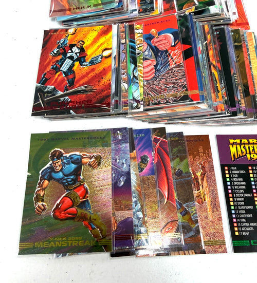1993 Marvel Masterpieces Card Complete Set of 1-90 + X-Men 2099 8 Dyna-Etch Inserts