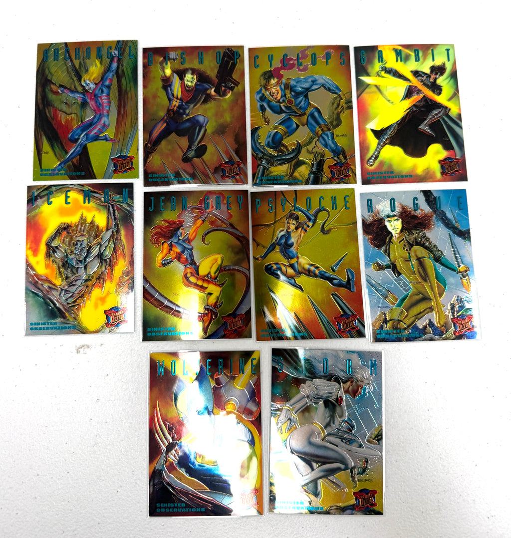 1995 Fleer Ultra X-Men Complete Set of Inserts All 10 Sinister Observations