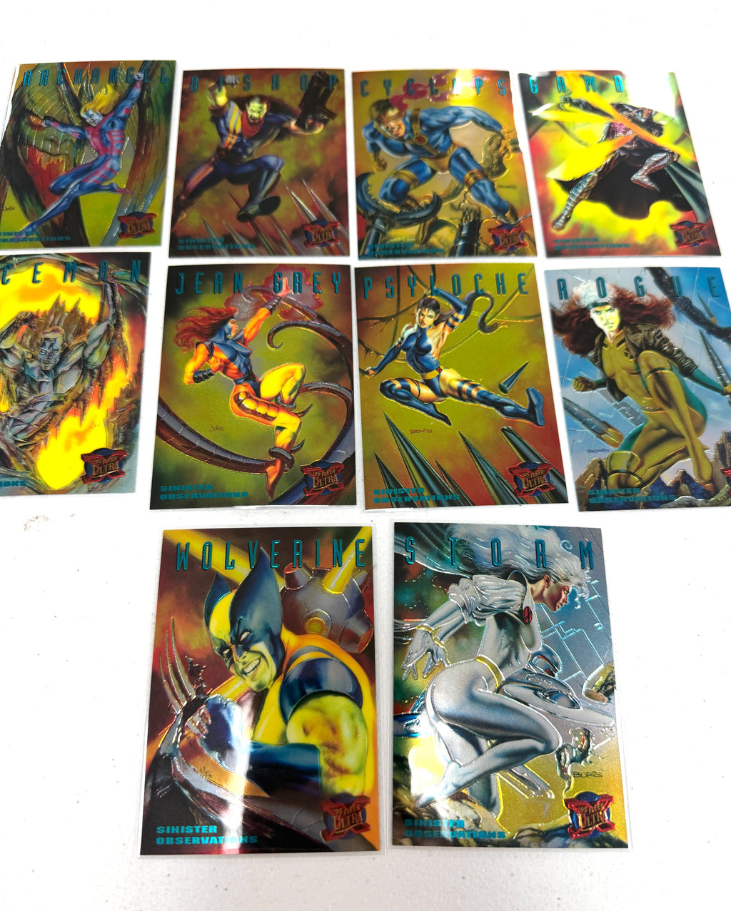 1995 Fleer Ultra X-Men Complete Set of Inserts All 10 Sinister Observations