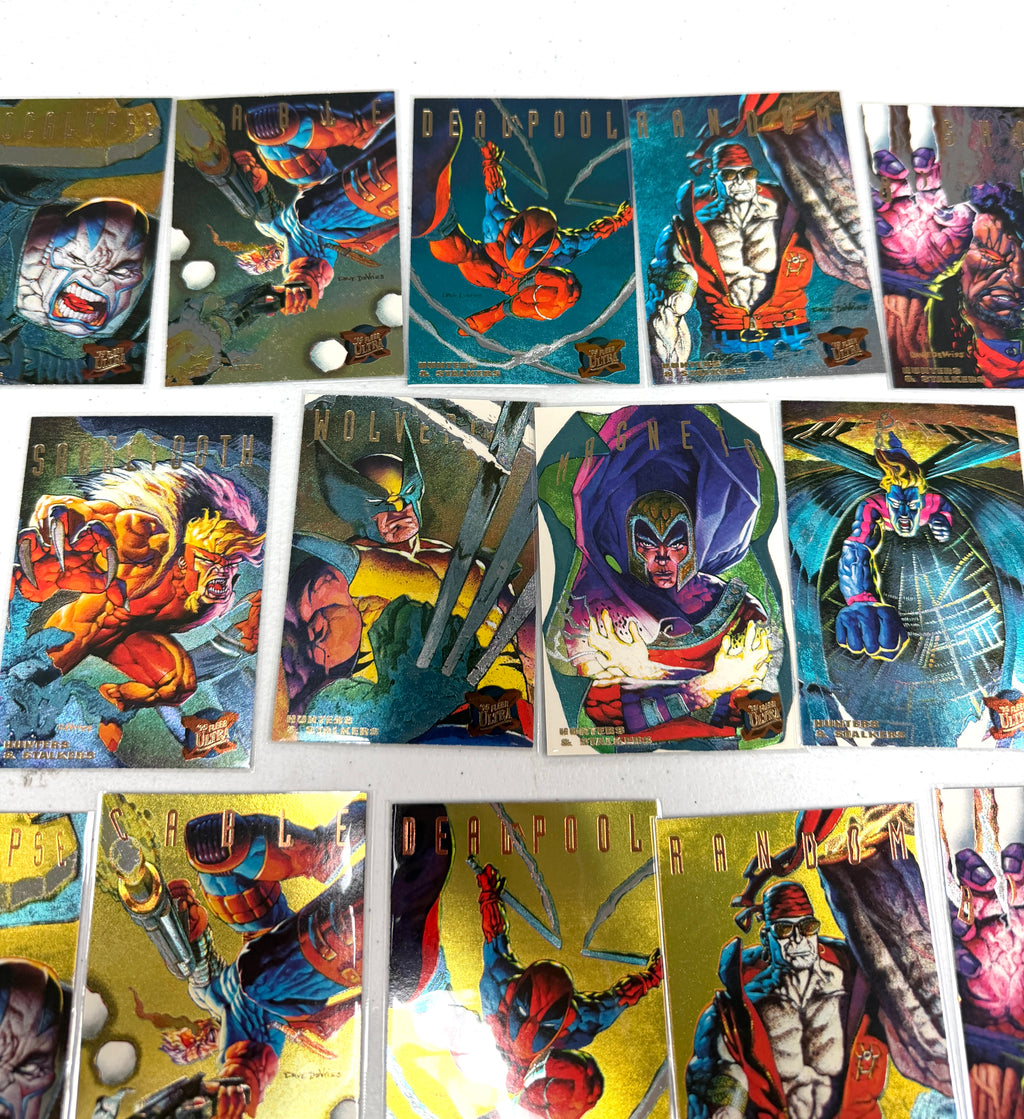 1995 Fleer Ultra X-Men Complete Set of Inserts 9 Hunters Stalkers - Rainbow & Gold Sets