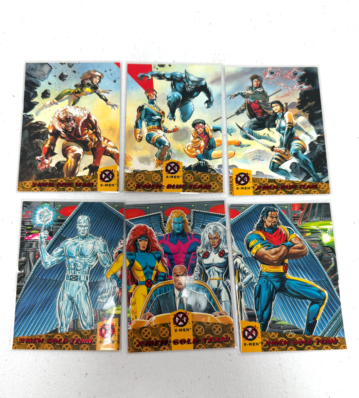 1994 Fleer Ultra X-Men Complete Set Gold Blue Team Inserts 1-6 Triptych