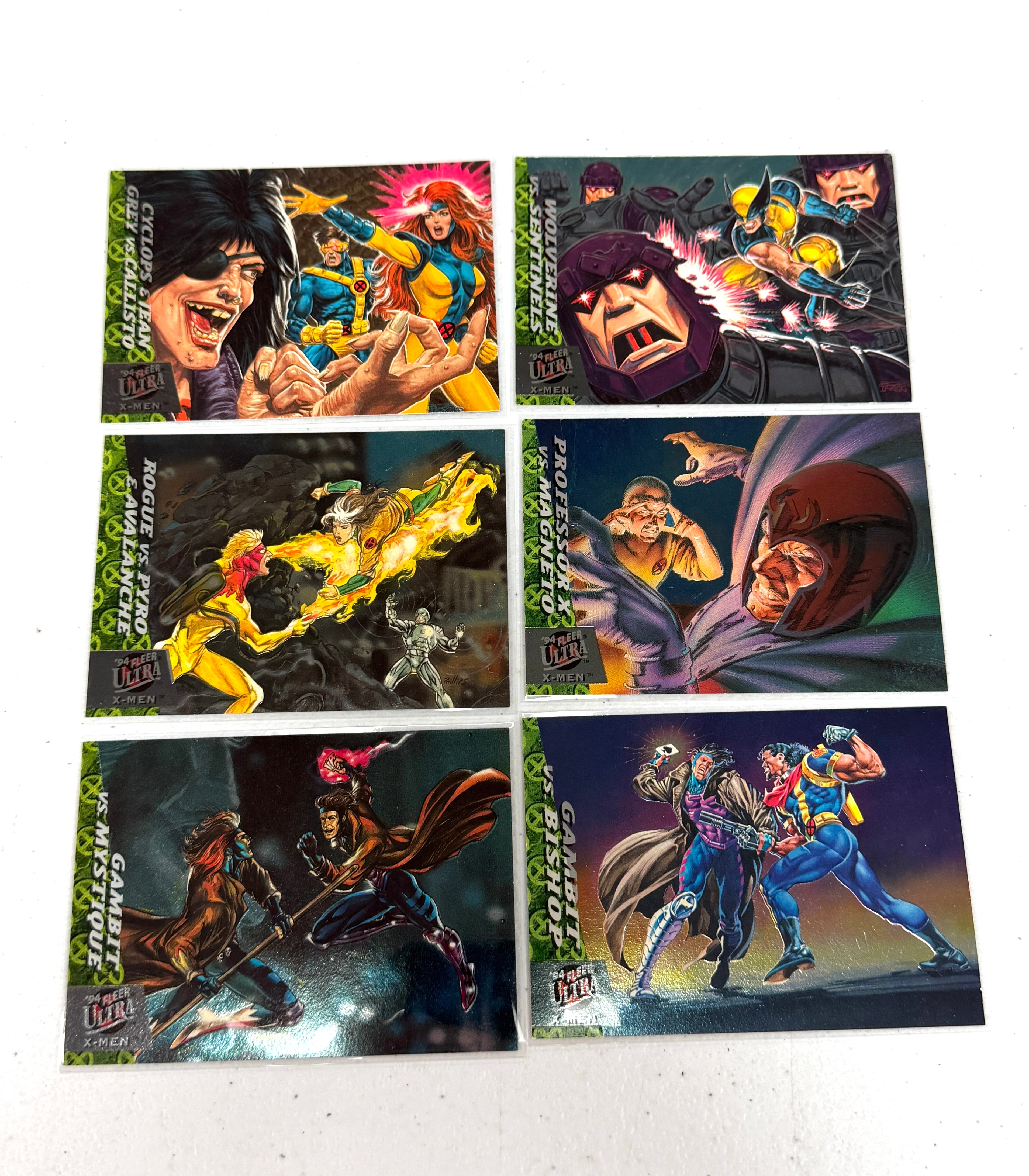 1994 Fleer Ultra X-Men Complete Set X-Men Greatest Battles Inserts 1-6