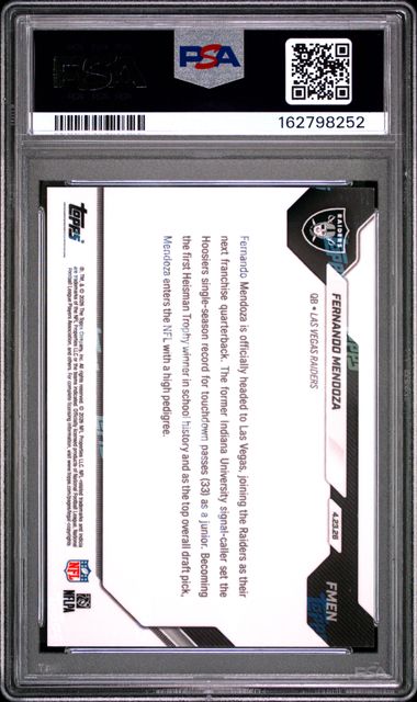 2026 TOPPS NOW #FMEN FERNANDO MENDOZA PSA 9