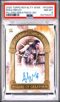2025 TOPPS ROYALTY WWE PILLARS OF GREATNESS SIGNATURES #PGSRRI RHEA RIPLEY PILLARS/GREATNESS SIG PSA 8