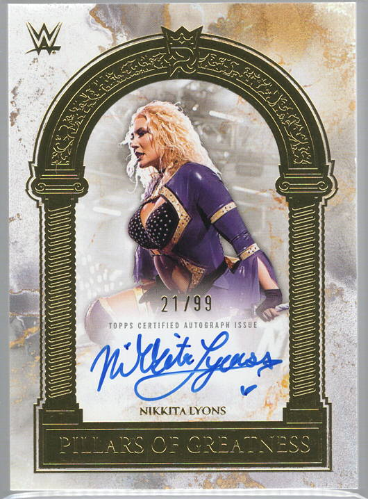 2025 Topps Royalty WWE Nikkita Lyons AUTO /99 Pillars Of Greatness Signatures