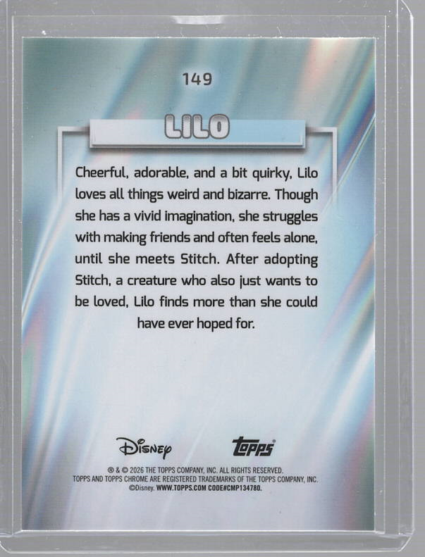 2026 Topps Chrome Disney Lilo Pink Mini-Diamond Refractor 031/250