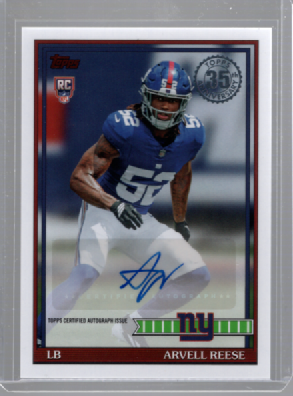 Topps 2026 Flagship Football Rookie Autograph Arvell Reese Giants