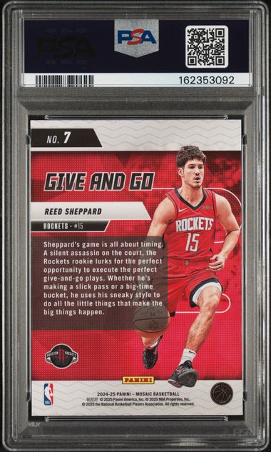 2024 PANINI MOSAIC GIVE AND GO #7 REED SHEPPARD PSA 10