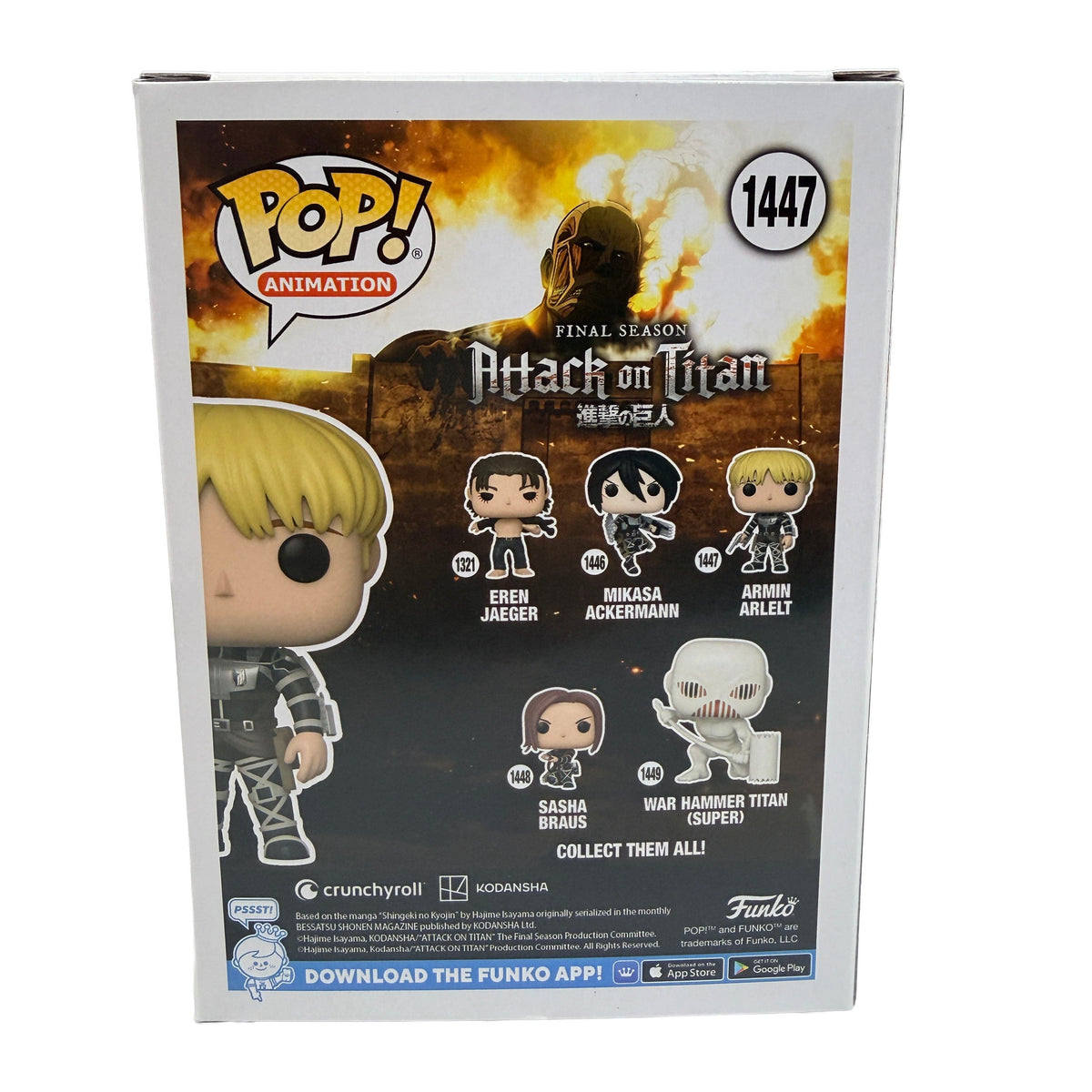Nerd Blvd - Jessie James Grelle Signed Funko Pop! – Attack on Titan #1447 (JSA COA)