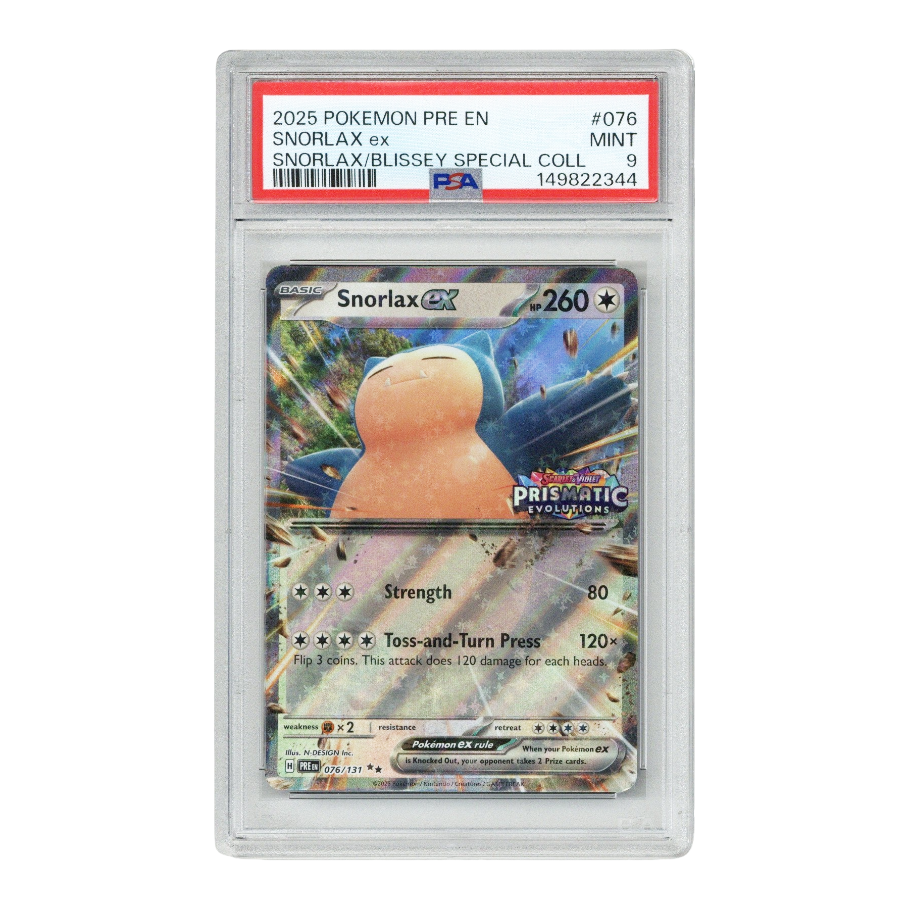 2025 Pokemon Pre EN - Snorlax ex Snorlax/Blissey Special Collection #076 (PSA 9)