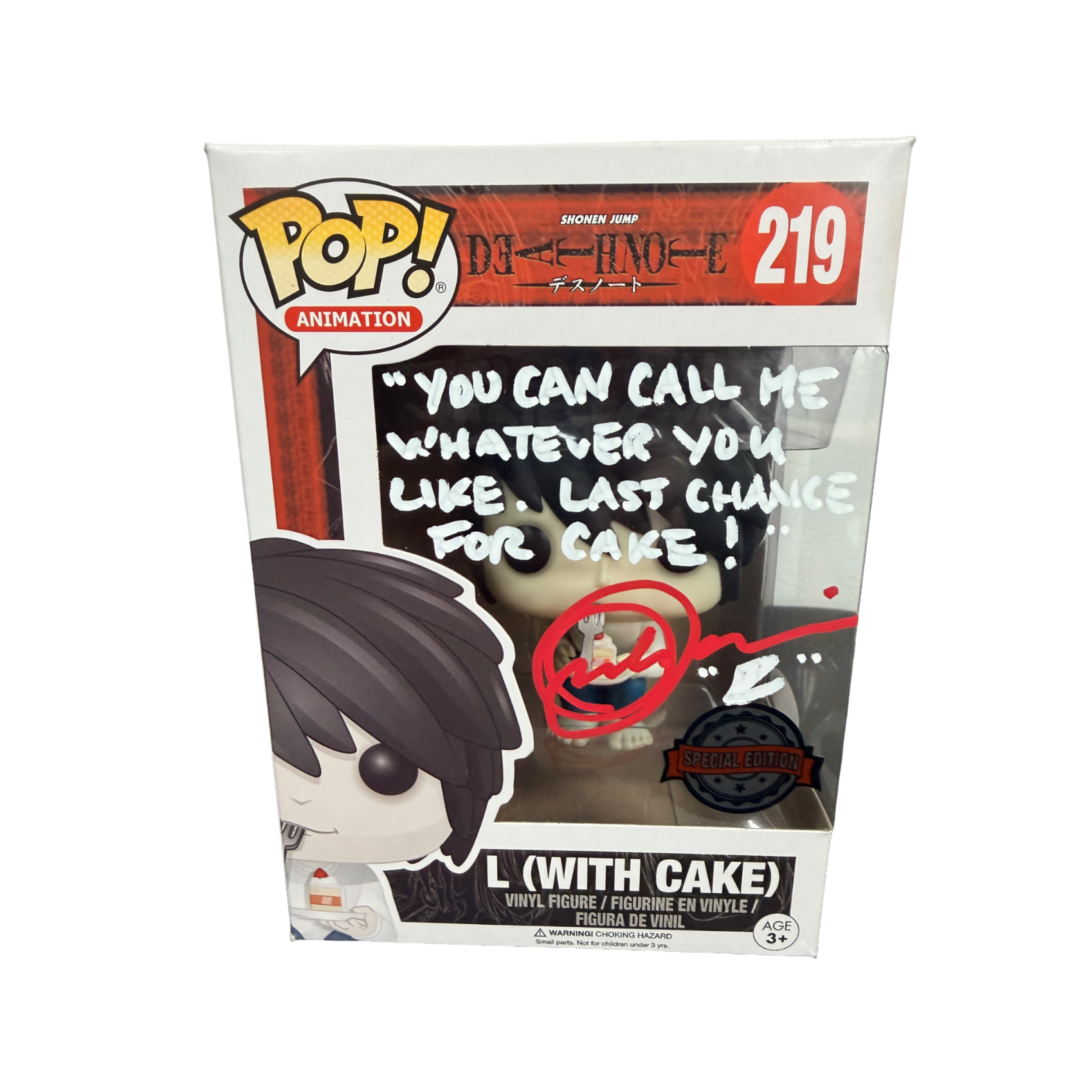 Alessandro Juliani Signed Funko Pop! – Death Note L (with Cake) #219 Special Edition (JSA COA)