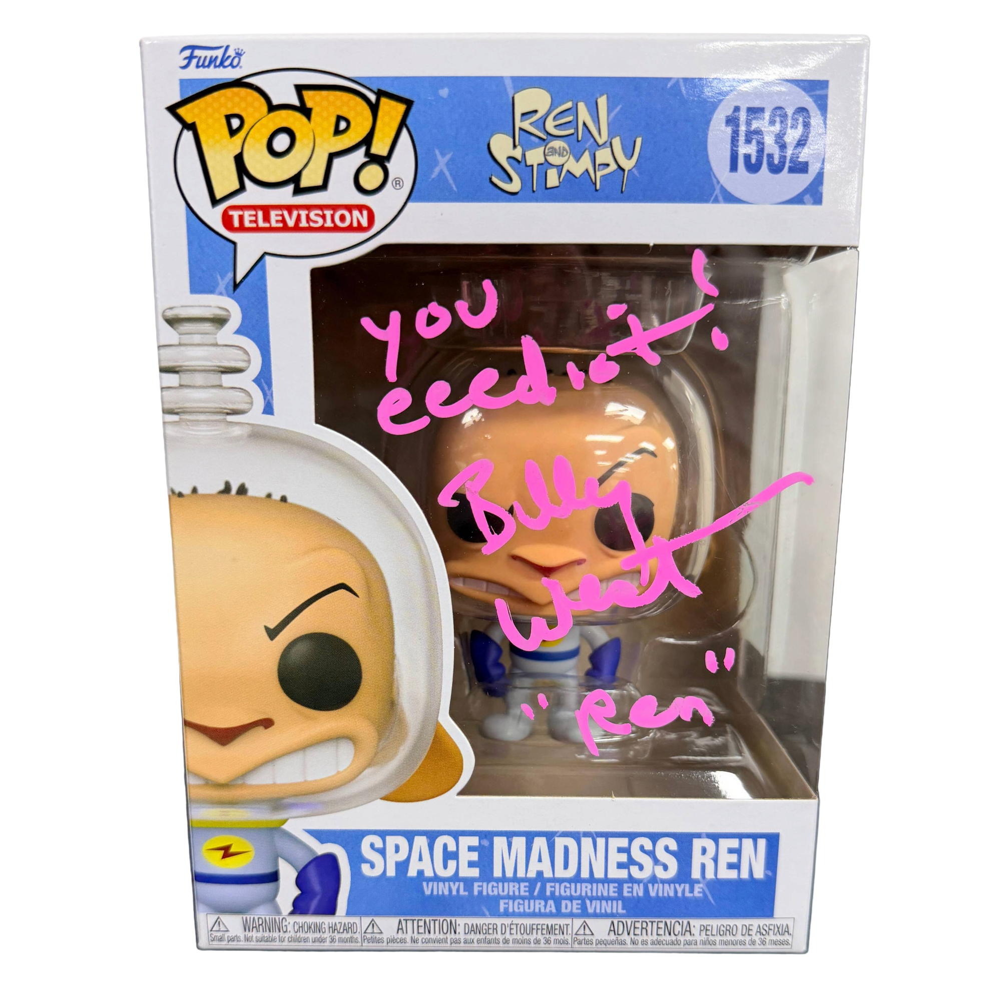Billy West Signed Funko Pop! – Ren and Stimpy Space Madness Ren #1532 (MAS COA)
