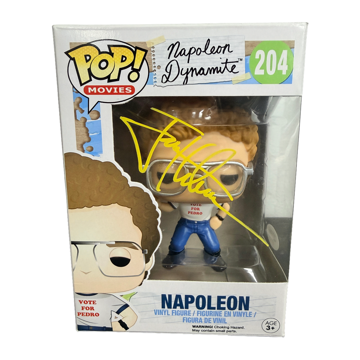 Jon Heder Signed Funko Pop - Napoleon Dynamite Napoleon #204 (JSA COA)