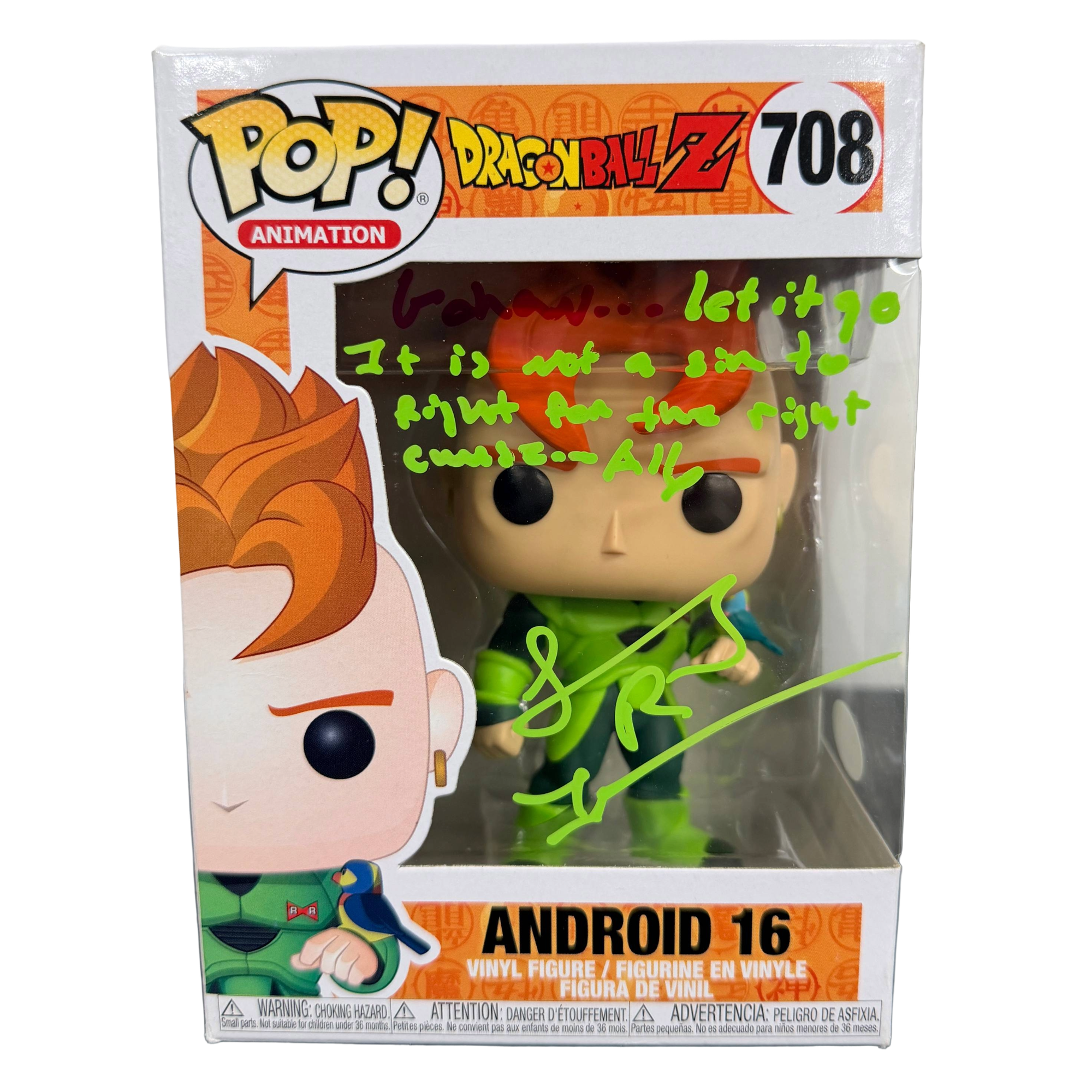 Jeremy Inman Signed Funko Pop! – Dragon Ball Z Android 16 #708 (JSA COA)