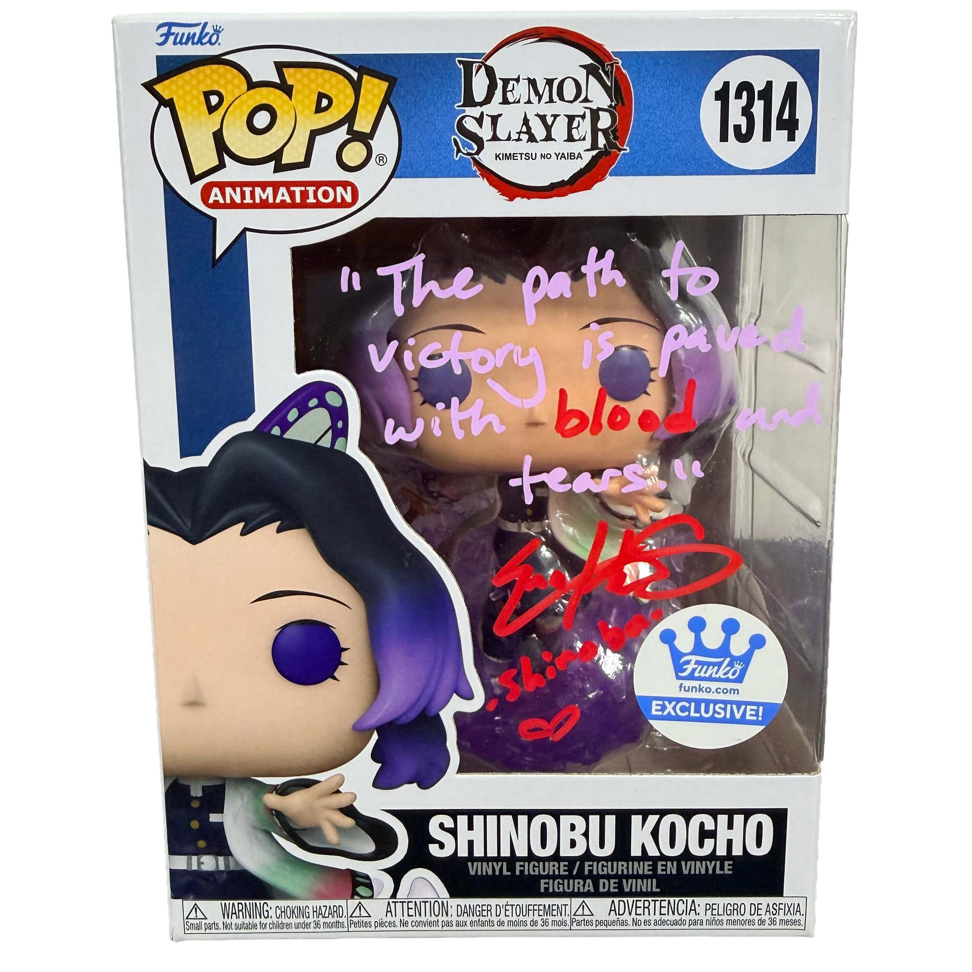 Erika Harlacher Signed Funko Pop! – Demon Slayer Shinobu Kocho #1314 (JSA COA)