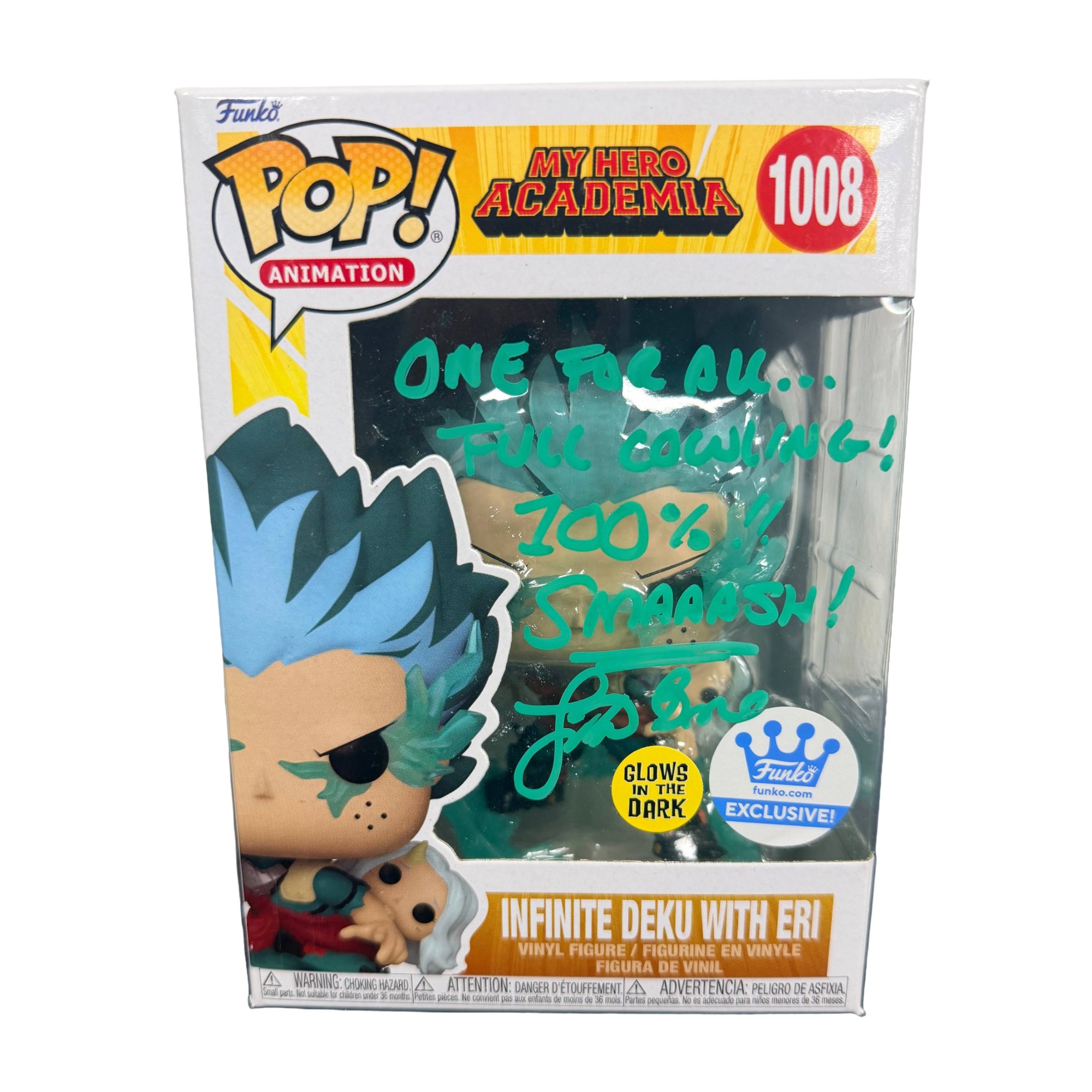 Justin Briner Signed Funko Pop! – My Hero Academia Infinite Deku with Eri #1008 (JSA COA)