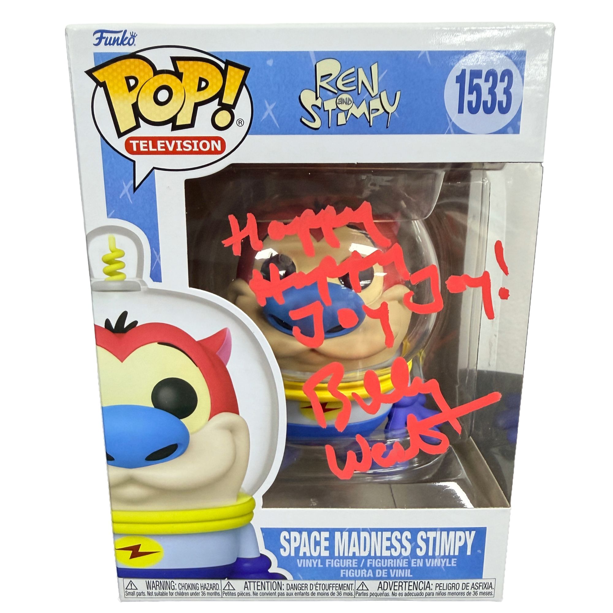 Billy West Signed Funko Pop! – Ren and Stimpy Space Madness Stimpy #1533 (MAS COA)