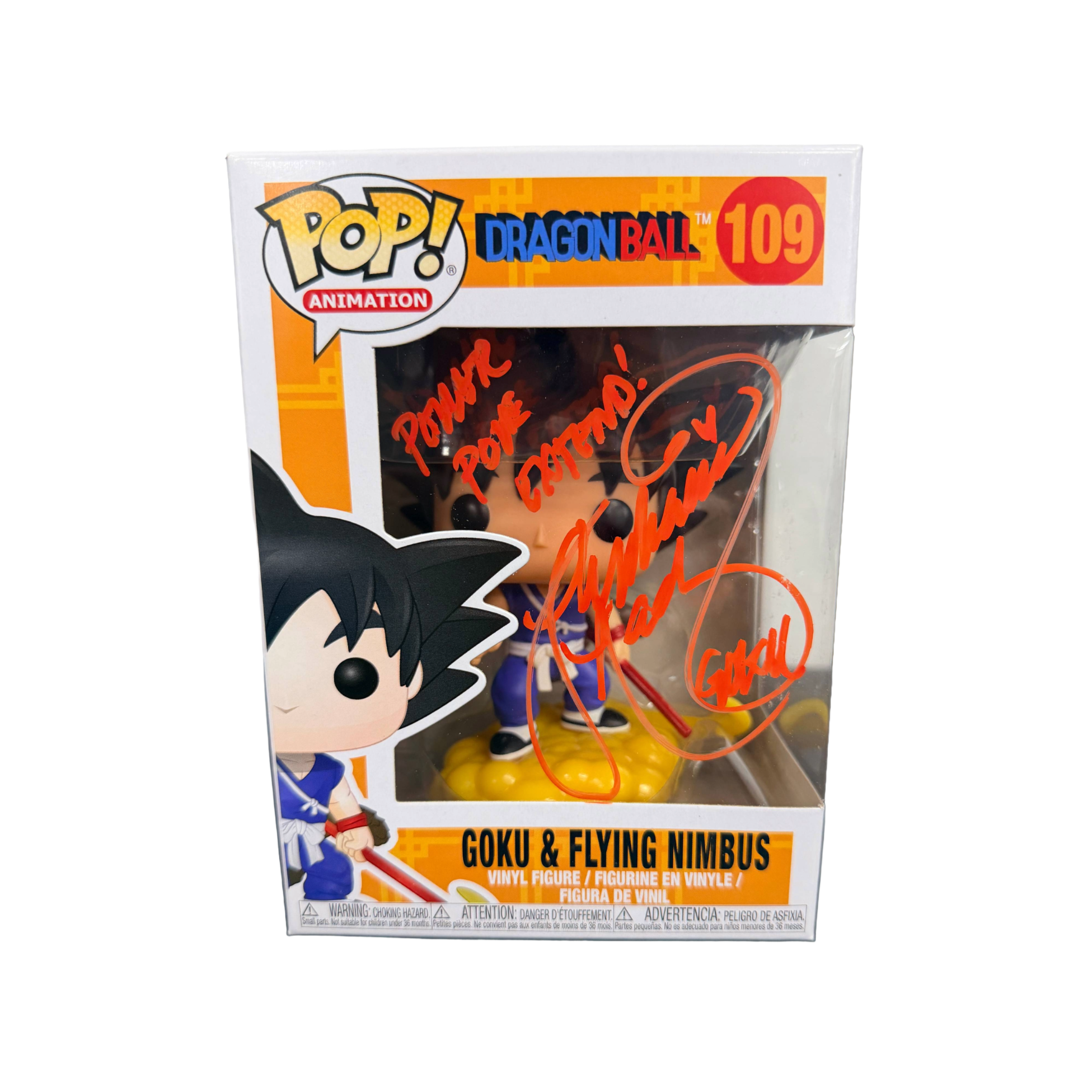 Stephanie Nadolny Signed Funko Pop! – Dragon Ball Goku & Flying Nimbus #109 (Zobie COA)