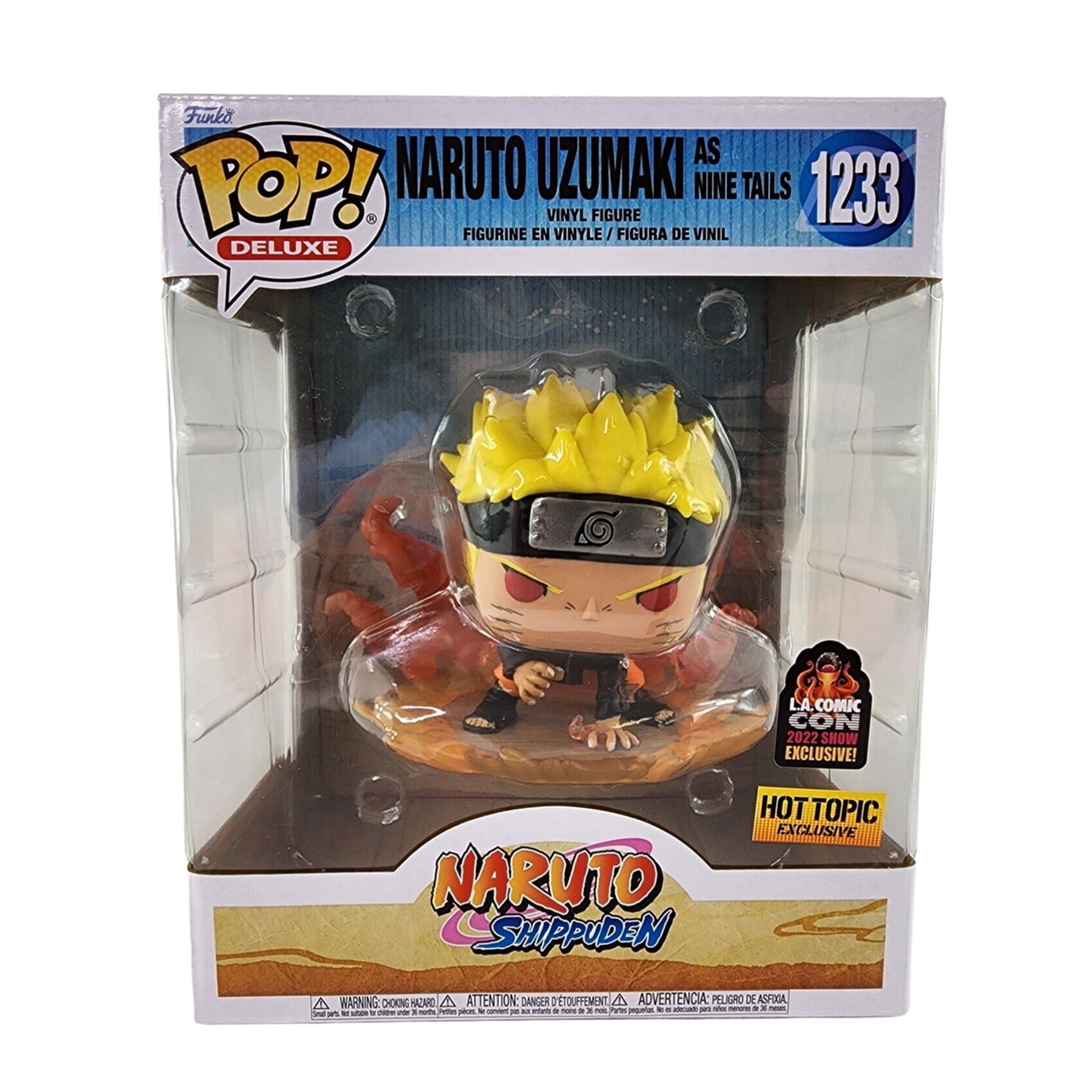 Funko Pop: Deluxe - Naruto Shippuden -Naruto Uzumaki as Nine Tails Figure #1233 L.A. Comic Con 2022 and Hot Topic Exclusive