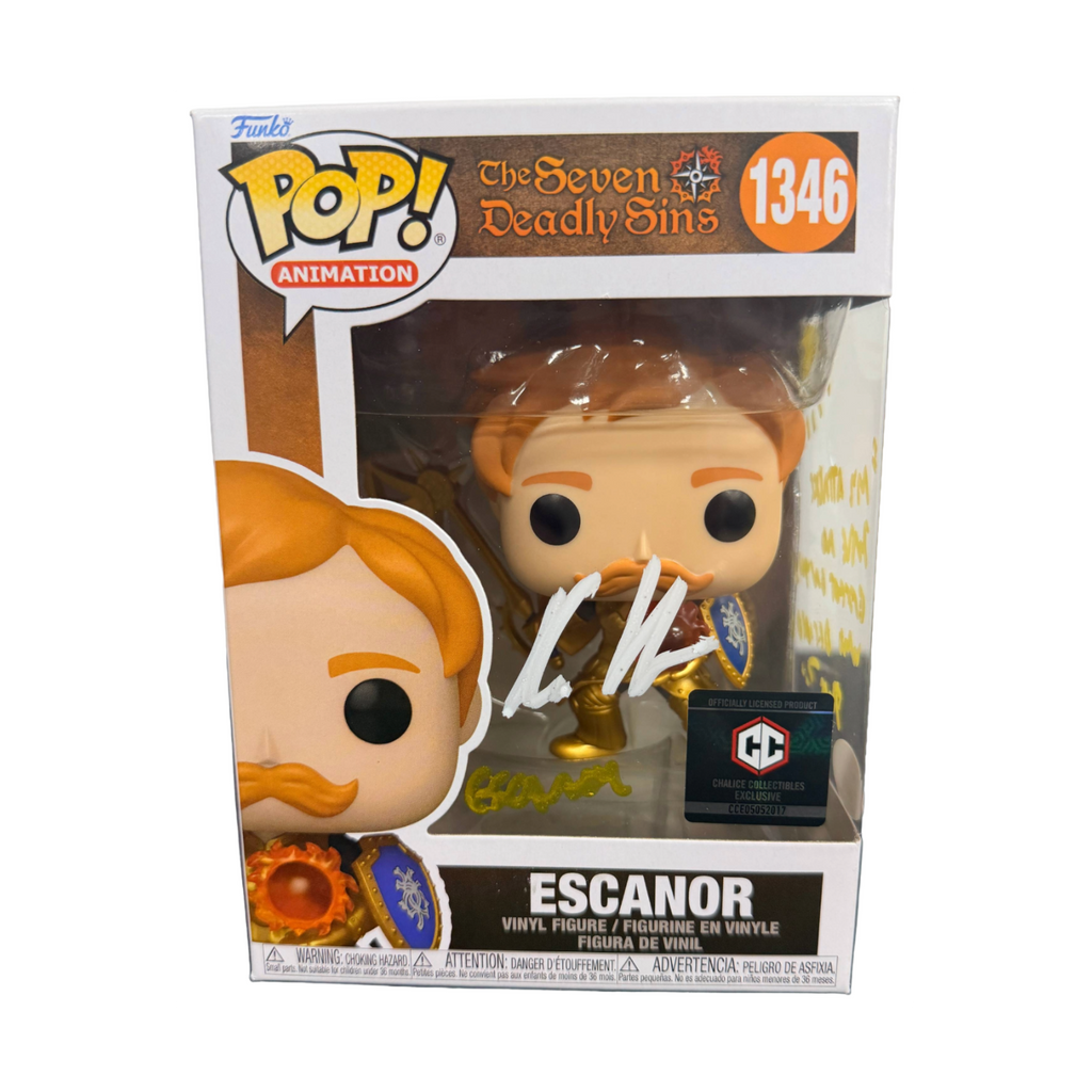 Kyle Herbert Signed Funko Pop! – The Seven Deadly Sins Escanor with Quote & Sketch #1346 (JSA COA)