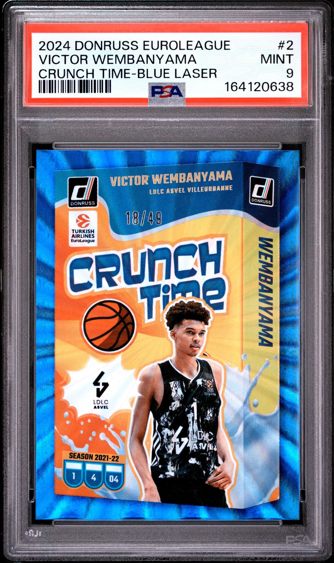 2024 Donruss Euroleague Victor Wembanyama Crunch Time /49 PSA 9