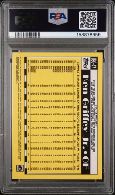 2025 TOPPS UPDATE 1990 TOPPS BASEBALL #47 KEN GRIFFEY JR. PSA 9