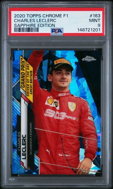 2020 TOPPS CHROME FORMULA 1 SAPPHIRE EDITION #163 CHARLES LECLERC SAPPHIRE EDITION PSA 9