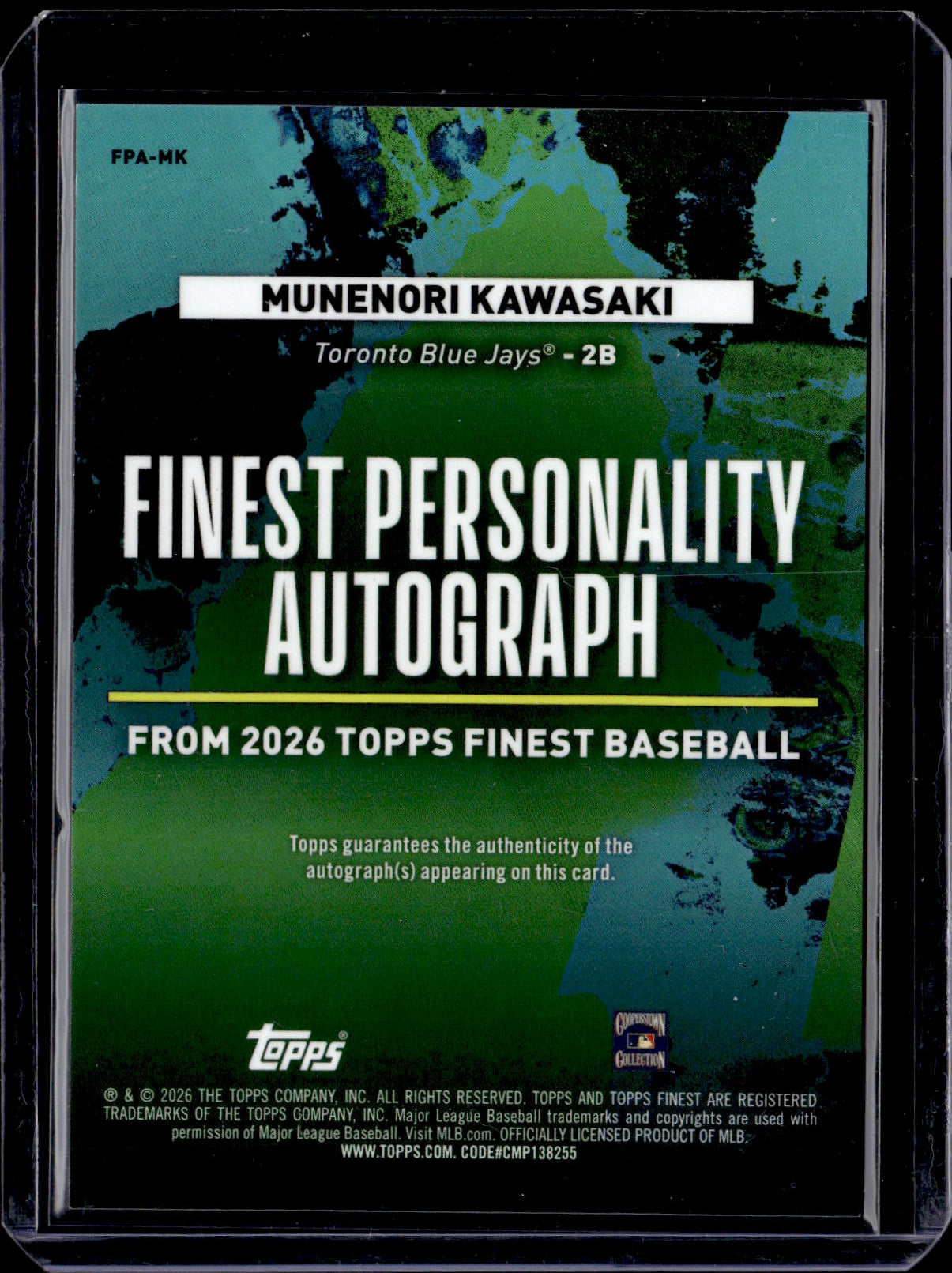 2026 Topps Finest Personality AUTO MUNENORI KAWASAKI SP